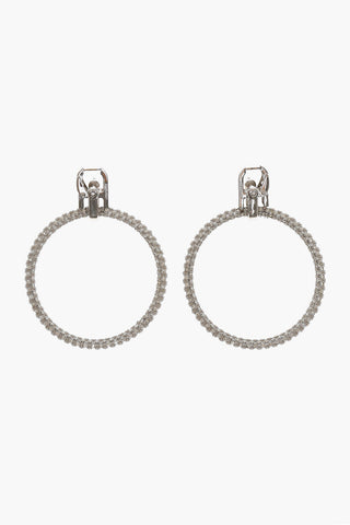 Rhinestone Hoop Earrings with Carabiner
