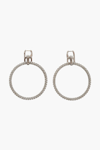 Rhinestone Hoop Earrings with Carabiner