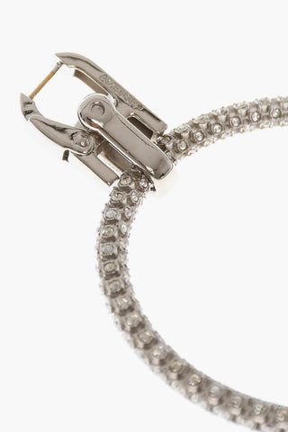 Rhinestone Hoop Earrings with Carabiner