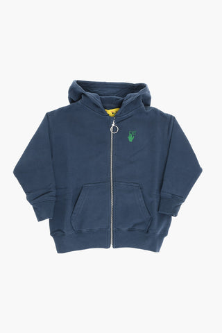 Hoodie with Zip Closure and Logo Print on the Back