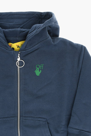 Hoodie with Zip Closure and Logo Print on the Back