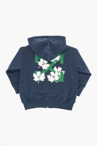 Hoodie with Zip Closure and Logo Print on the Back