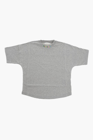 T-Shirt Girocollo con Logo in Rilievo