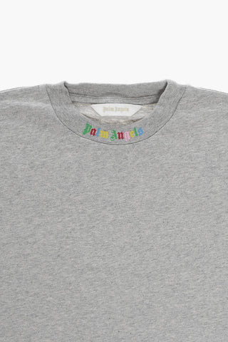 T-Shirt Girocollo con Logo in Rilievo