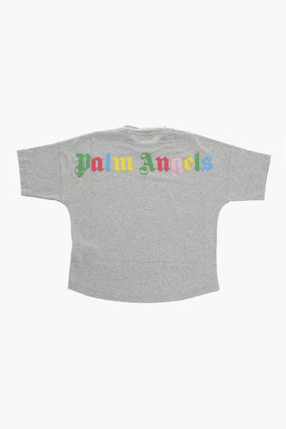 T-Shirt Girocollo con Logo in Rilievo