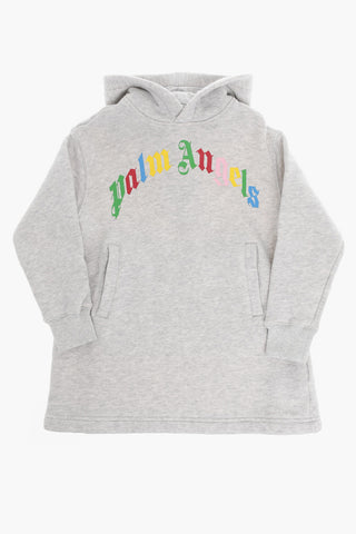 Cotton Hoodie Dress with Printed Logo