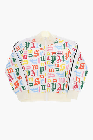 All-Over Monogram Printed Sweatshirt with Zip Closure