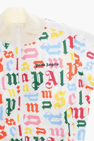 All-Over Monogram Printed Sweatshirt with Zip Closure