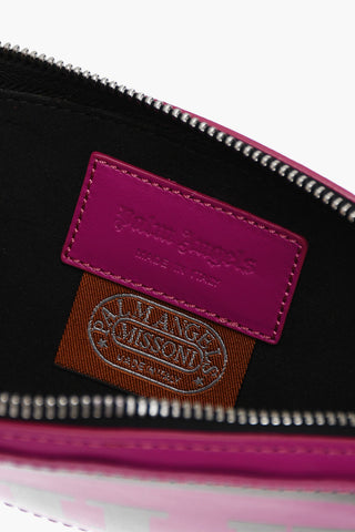 MISSONI Leather Clutch with Contrasting Print