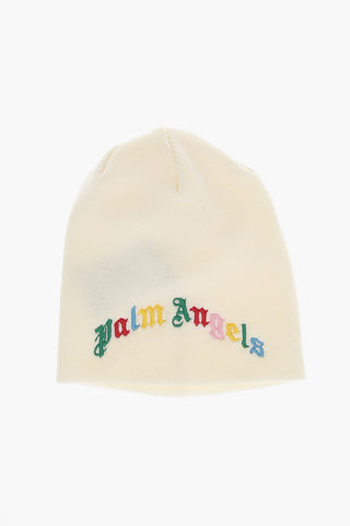 Beanie in Lana Vergine con Logo Ricamato