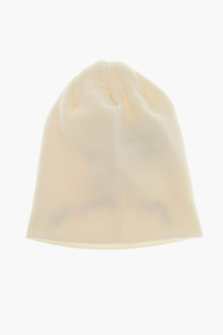 Beanie in Lana Vergine con Logo Ricamato