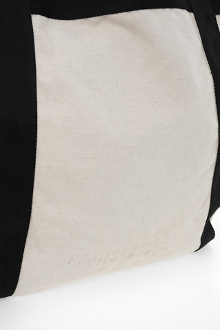 Maxi Tote Bag with Contrasting Trim and Leather Inner