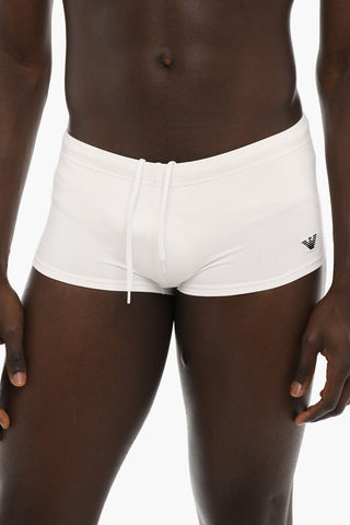 EMPORIO Costume da Bagno Boxer in Tinta Unita con Logo Ricamato