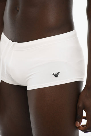 EMPORIO Costume da Bagno Boxer in Tinta Unita con Logo Ricamato
