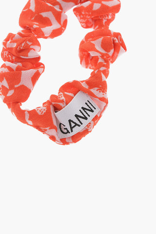 Two-Tone Floral Patterned Scrunchie