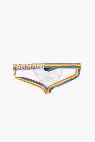 EMPORIO Stretch Cotton Jockstrap with Multicolor Elastic Band