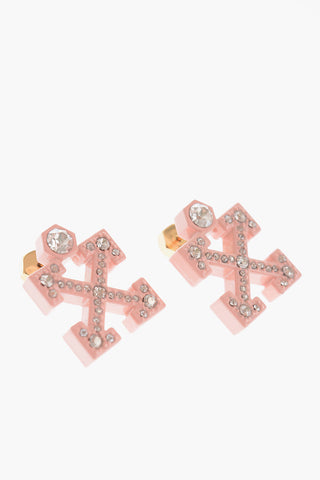 Rhinestone Embellished Earrings with Push Back Closure