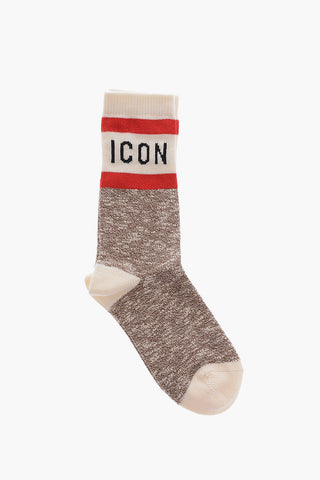 ICON Calzini Lunghi in Misto Cotone con Dettagli a Contrasto