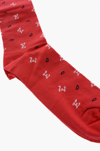 Patterned Cotton Blend Socks
