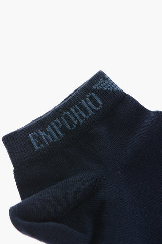 EMPORIO Set 3 Paia di Calzini in Misto Cotone con Logo a Contrasto