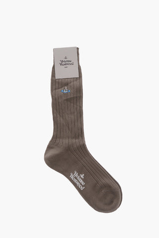 Solid Color Ribbed DERBY Long Socks