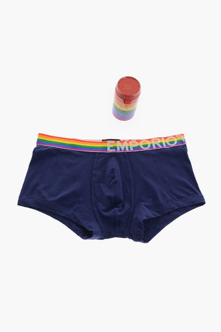 EMPORIO Stretch Cotton Boxer with Multicolor Elastic Band