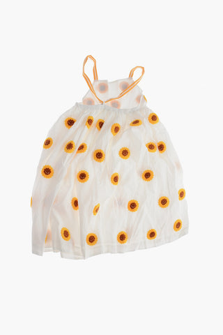 Sunflowers Embroidered Flared Dress