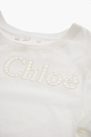 T-Shirt Girocollo con Dettaglio Traforato