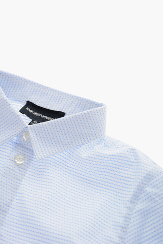 EMPORIO Two-Tone Polka Dots Shirts With classic Collar