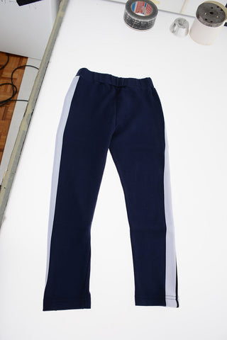 Contrasting Side Bands Cotton leggings
