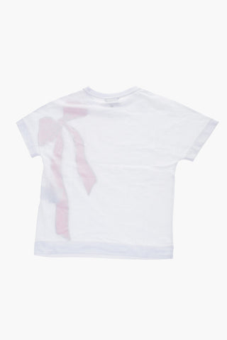 EMPORIO T-shirt Girocollo con Fiocco in Paillettes
