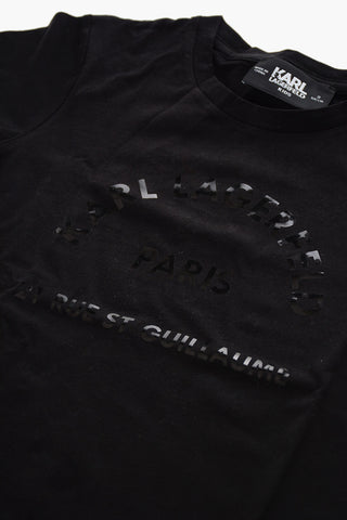T-Shirt Girocollo in Tinta Unita con Logo Stampato