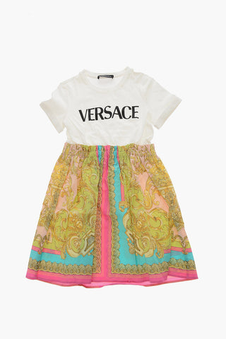 Barocco Printed Short Sleeve Dress