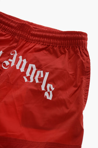 Costume da Bagno Boxer a 3 Tasche con Logo Stampato