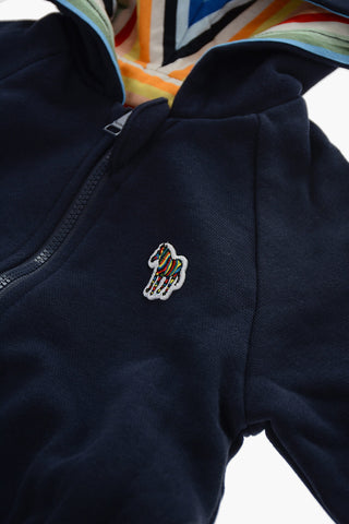 Reversible Sweatshirt with Hood and Zip Closure