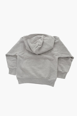 Rainbow Logo Embroidered Fleeced-Cotton Hoodie