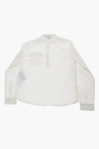 EMPORIO Mandarin Collar Solid Color Shirt with Breast Pocket