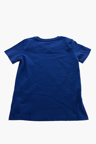 T-Shirt Girocollo con Stampa Logo a Contrasto
