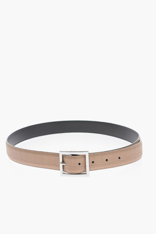 Croco Printed Leather Belt
