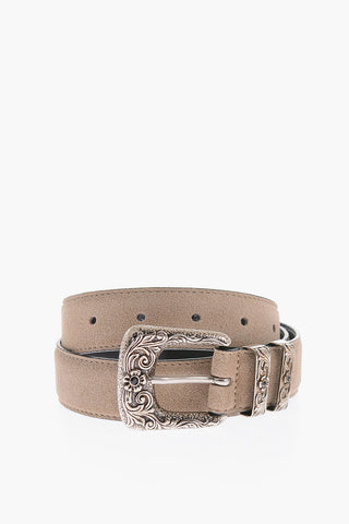 Cintura in Suede con Fibbia Decorata