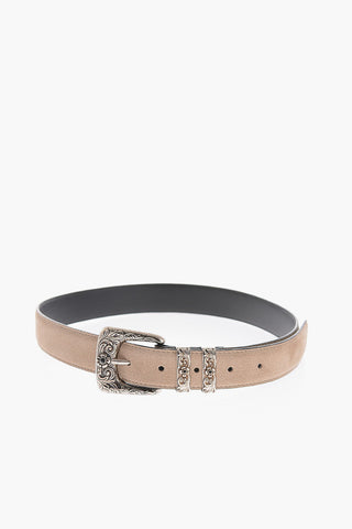 Cintura in Suede con Fibbia Decorata