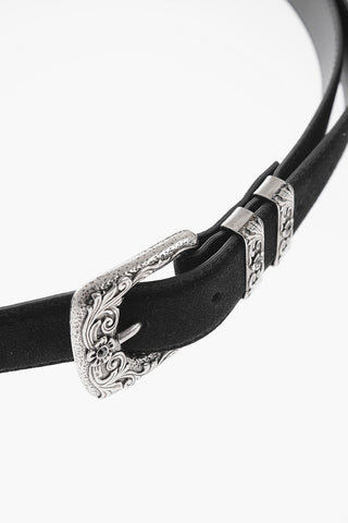 Cintura in Suede con Fibbia Decorata