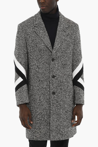 Two-Tone Chesterfield Coat with Modernist Details on The Forearms