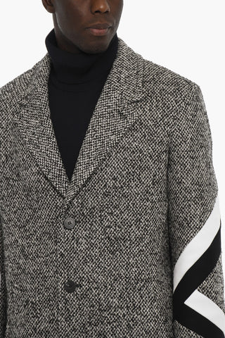 Two-Tone Chesterfield Coat with Modernist Details on The Forearms
