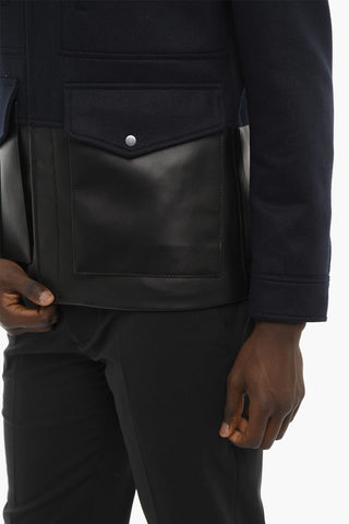 Utility Jacket with Faux Leather Pockets