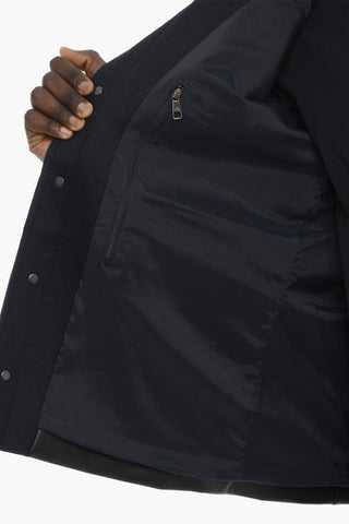 Utility Jacket with Faux Leather Pockets