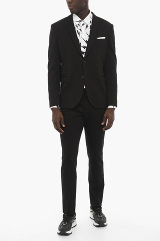 slim fit peak lapel 2-button suit
