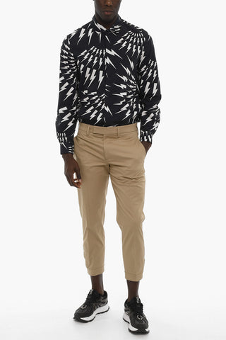 Slim Fit Chino Pants with Ankle Buckle