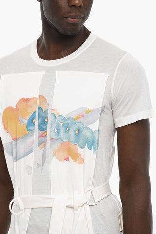 Watercolor Printed Crew-Neck T-shirt