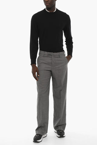 Virgin Wool Pants with Belt Loops